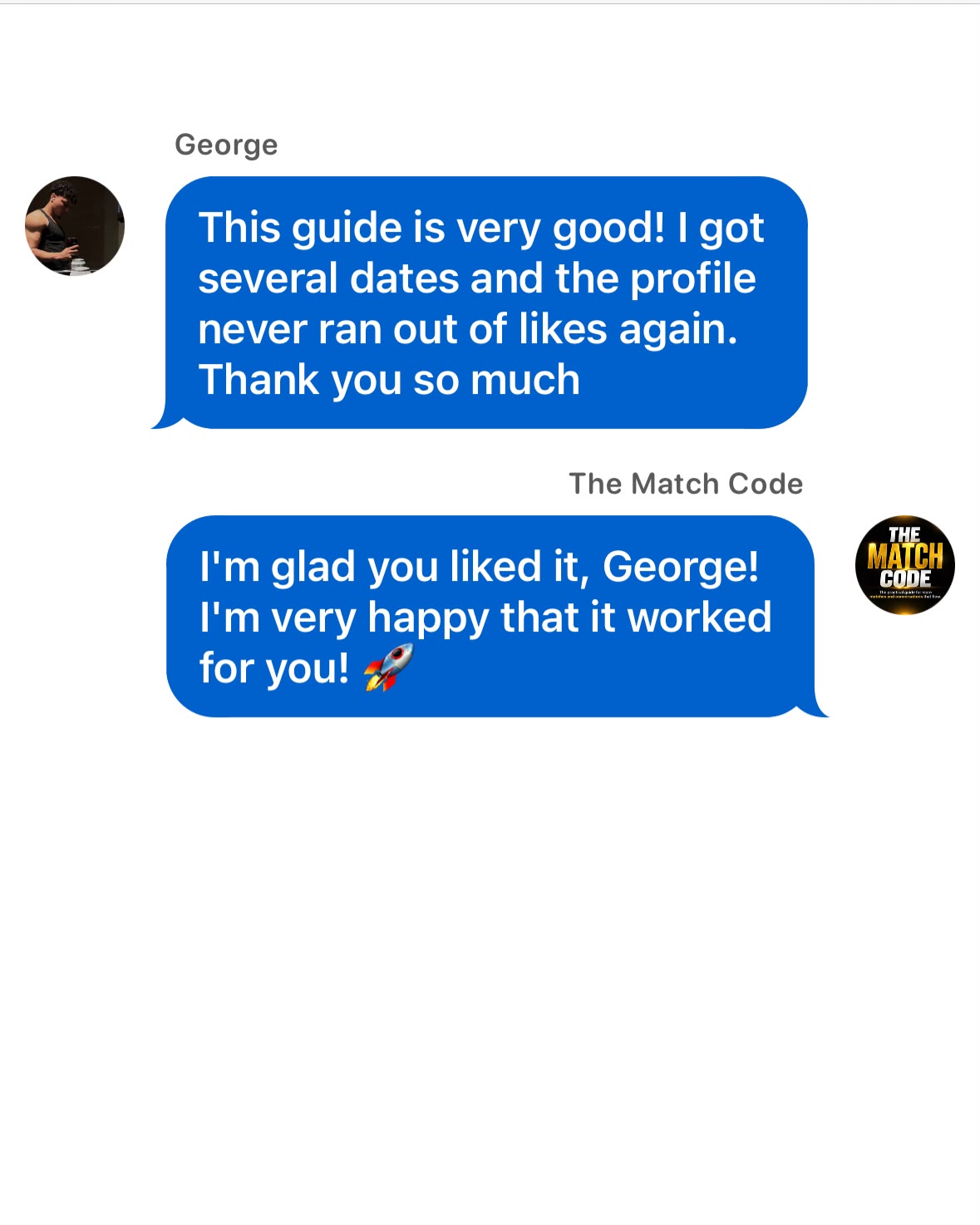 George's testimonial about getting several dates